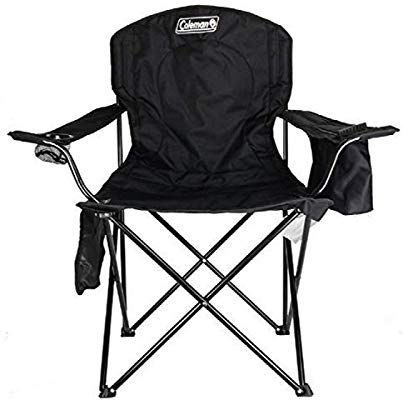 lot 3821 image: Coleman Portable Camping Quad Chair with 4-Can Cooler AmazonsChoicefor  coleman black chair