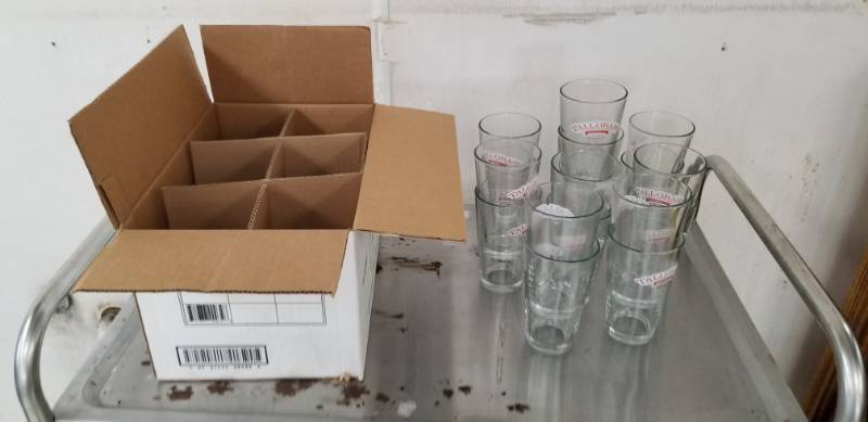 lot 2683 image: Glass Drinking Glasses Lot Branded TallGrass Brewing Co.