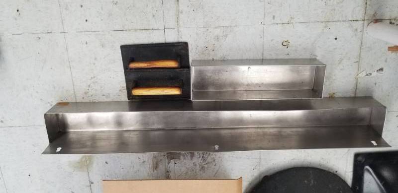 lot 1905 image: 15 12 & 3 S.S. Prep Sink Speed Rails plus Bacon Presses