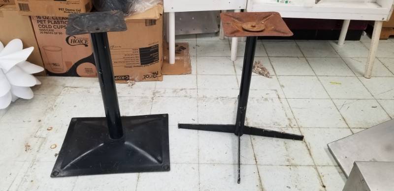 lot 1913 image: Metal Pedistal Table Bases Lot 2