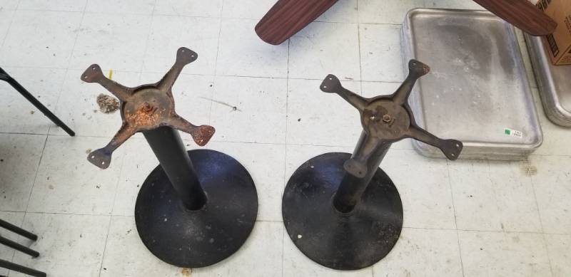 lot 1914 image: Metal Pedistal Table Bases Lot 2