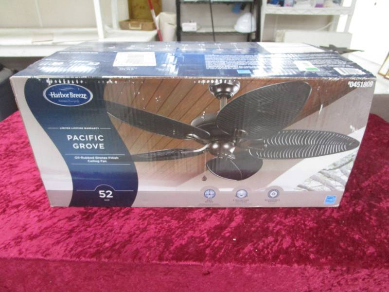lot 1847 image: Harbor Breeze Pacific Grove Oil Rubbed Bronze 52 Celing Fan
