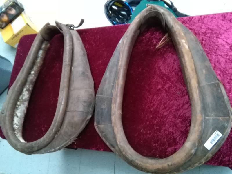 lot 5475 image: Two Leather Vintage Horse Collars