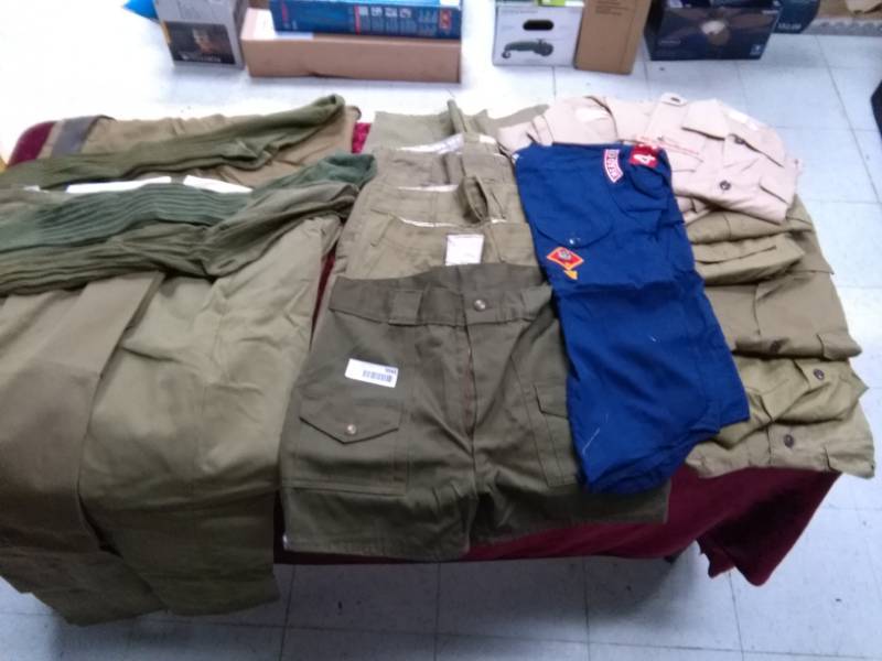 lot 5541 image: Lot of Boy Scout  Cub Scout Uniforms - Shirts, Shorts, Pants and LONG Socks Sz 14