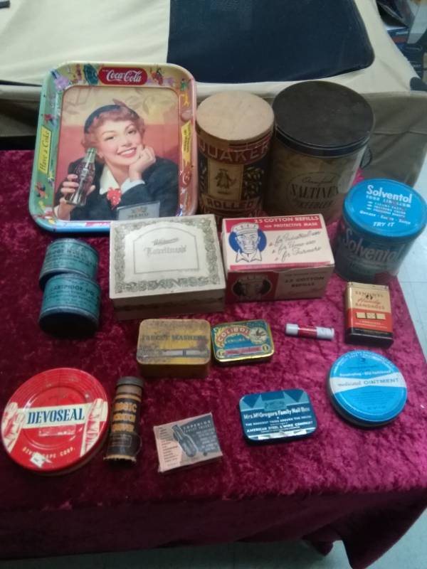 lot 5551 image: Vintage Metal Advertising Tins  Boxes Lot