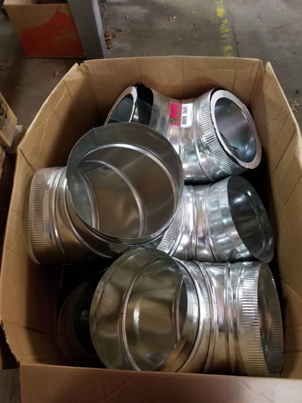 lot 2691 image: Box Of HVAC Elbows