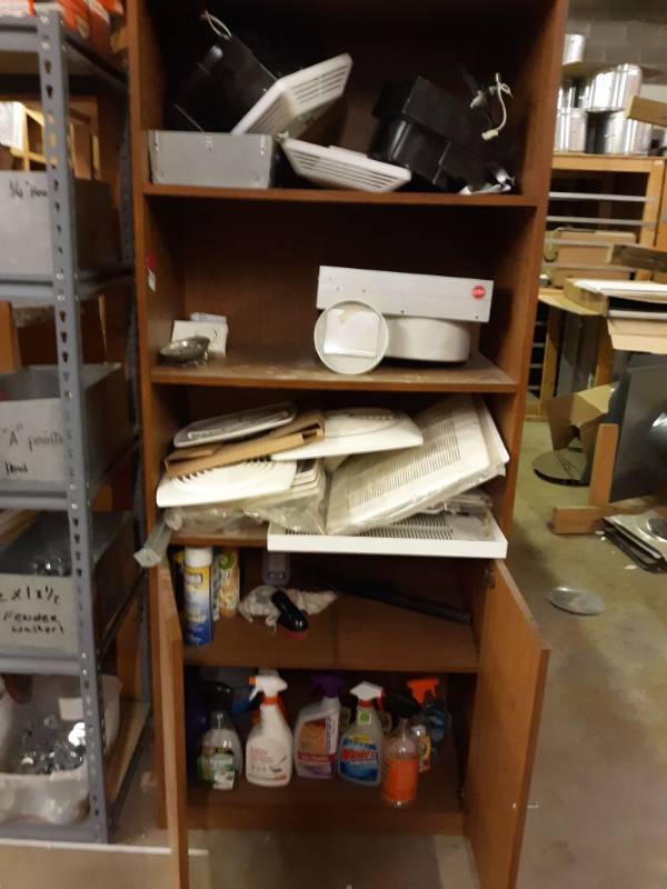 lot 2729 image: Shelves and Contents, Vent Covers, Exhaust Fans, Cleaners