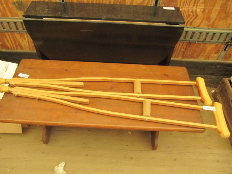 lot 2289 image: Vintage wood crutches