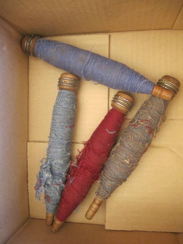 lot 2302 image: Vintage spools  vintage air pump