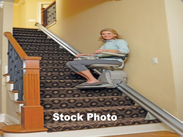 lot 2228 image: Bruno Elite Straight Stair Chair Lift SRE 2010 Independent Living Aid Pre Owned.