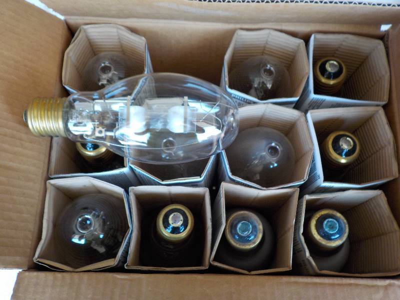 lot 5617 image: case of (12) Metal Halide bulbs NEW 250 watt