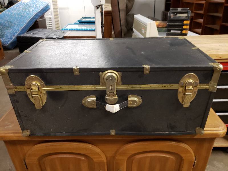 lot 14885 image: Black Storage Trunk
