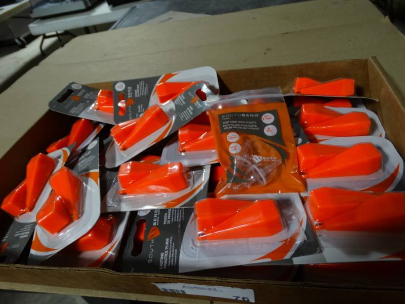 lot 76 image: Lot of south bend casting practice plugs.