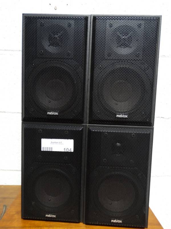 lot 104 image: 4 small reVox speakers.