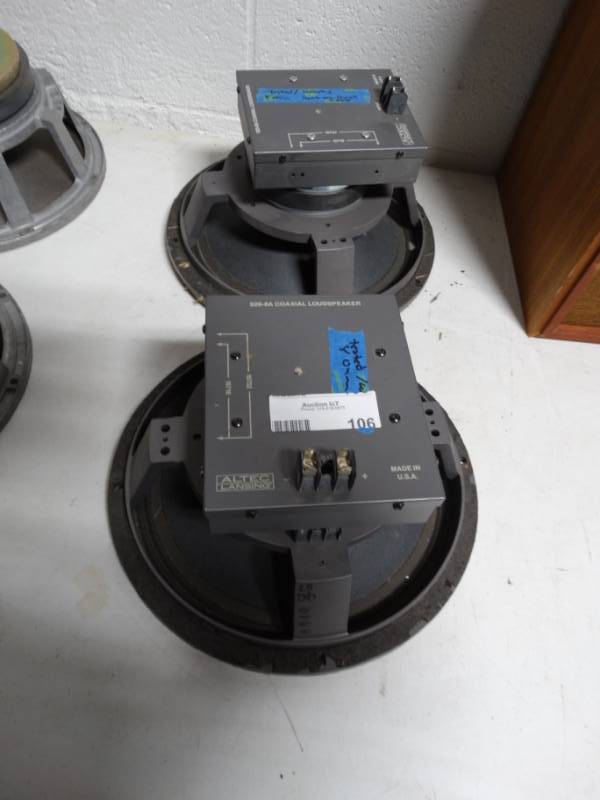 lot 106 image: 2 altec lansing 920-8A coaxial loudspeakers.