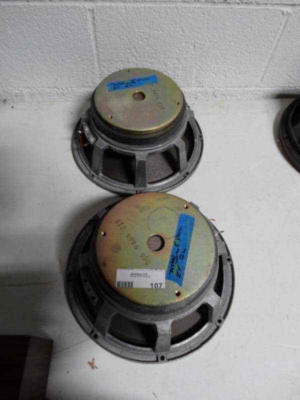 lot 107 image: 2 unmarked speakers.