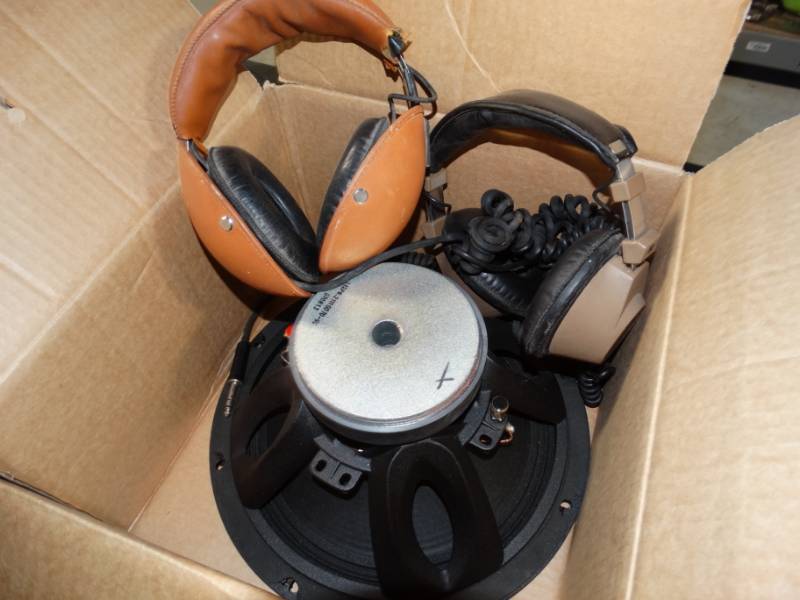 lot 151 image: Speaker and two pairs of monitor headphones.