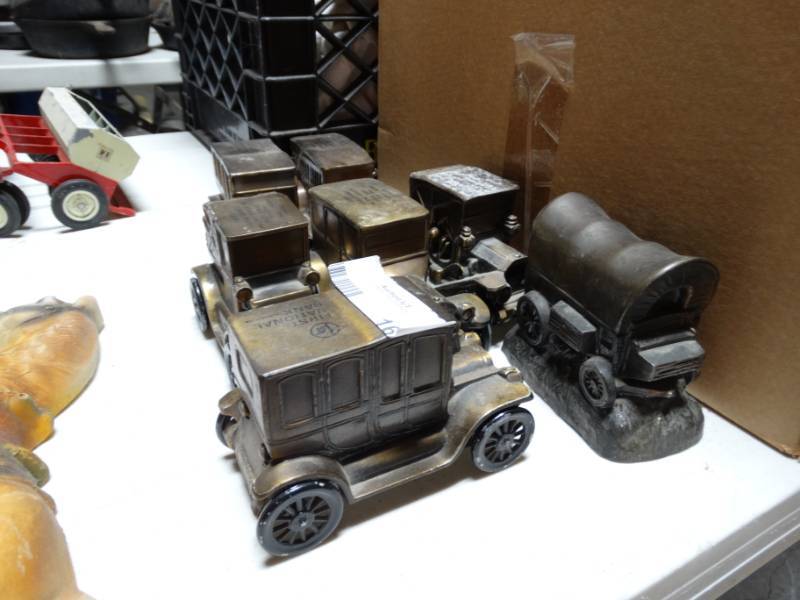 lot 162 image: Lot of Eureka bank car banks.