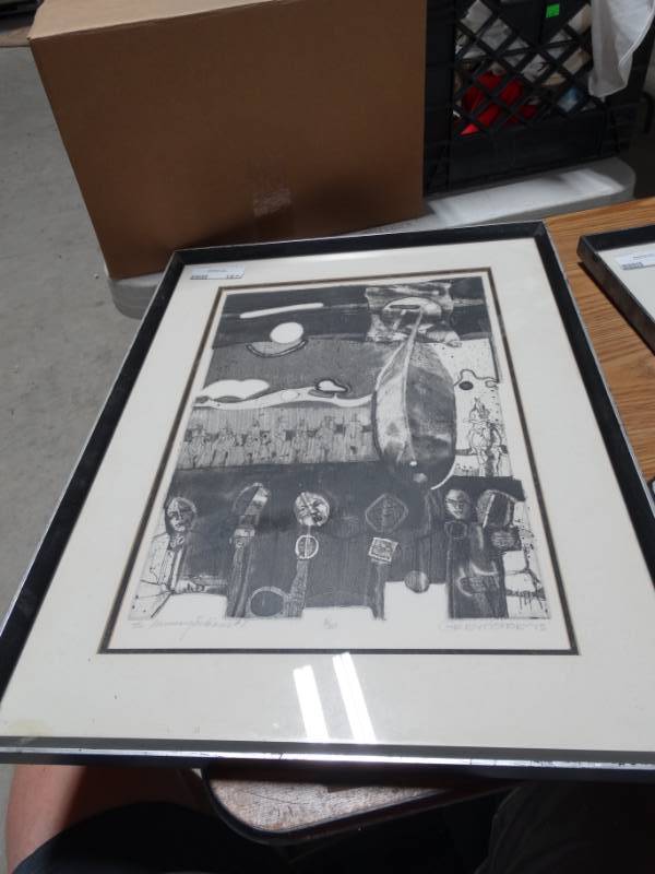 lot 167 image: Mourning Indians signed by Grey Cohoe 72 .