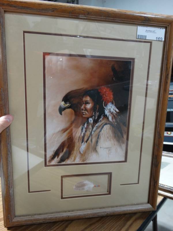 lot 169 image: Spirit of the eagle signed by artist and certificate of authenticity.