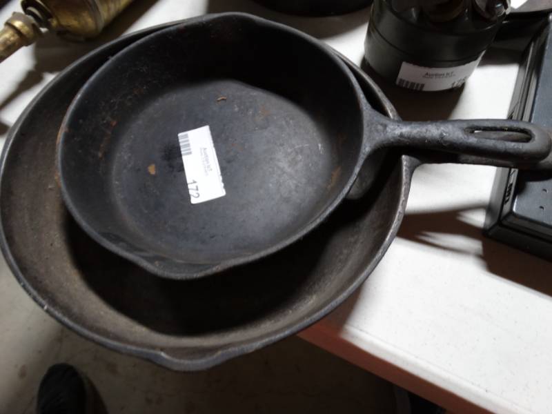 lot 172 image: 2 cast iron skillets.