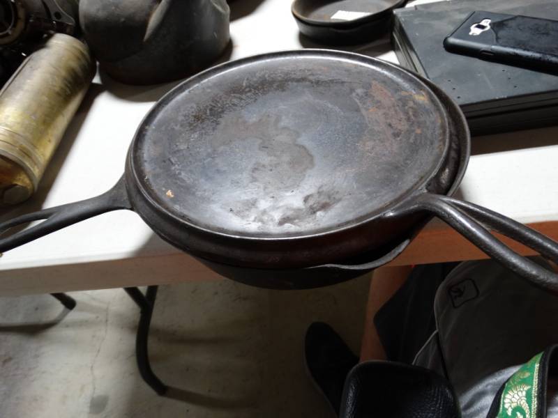 lot 174 image: 2 Erie cast iron skillets.