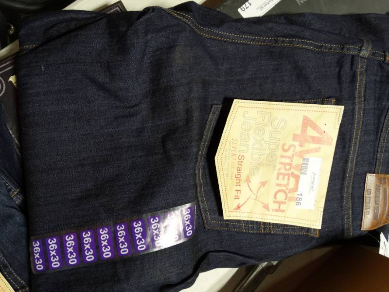 lot 186 image: New 36x30 denim jeans.