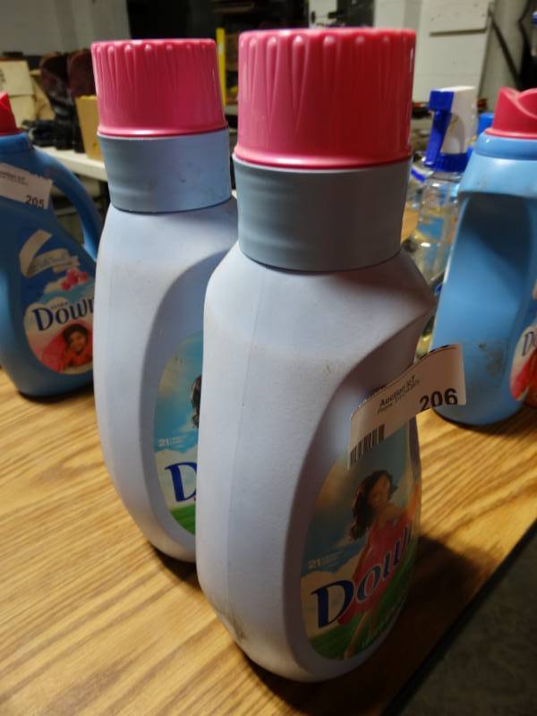 lot 206 image: Two 21 load bottles of Downy fabric softener.