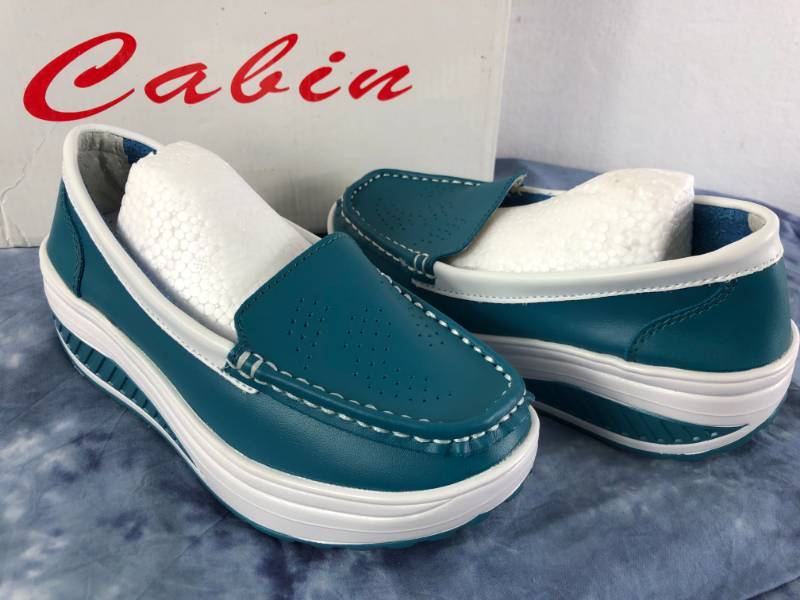 lot 1015 image: CALIN WEDGE SLIPING SHOES (BLUE) (SIZE 5)