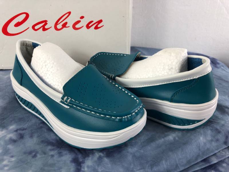 lot 1016 image: CALIN WEDGE SLIPING SHOES (BLUE) (SIZE 5)