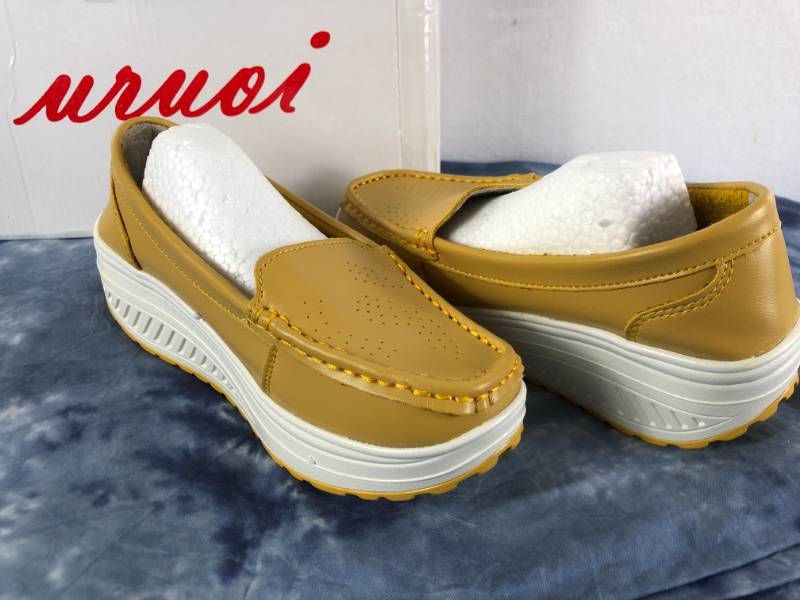 lot 1018 image: CALIN WEDGE SLIPING SHOES (YELLOW) (SIZE 5)