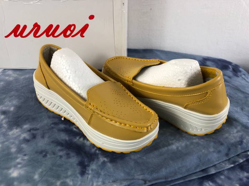 lot 1019 image: CALIN WEDGE SLIPING SHOES (YELLOW) (SIZE 5)