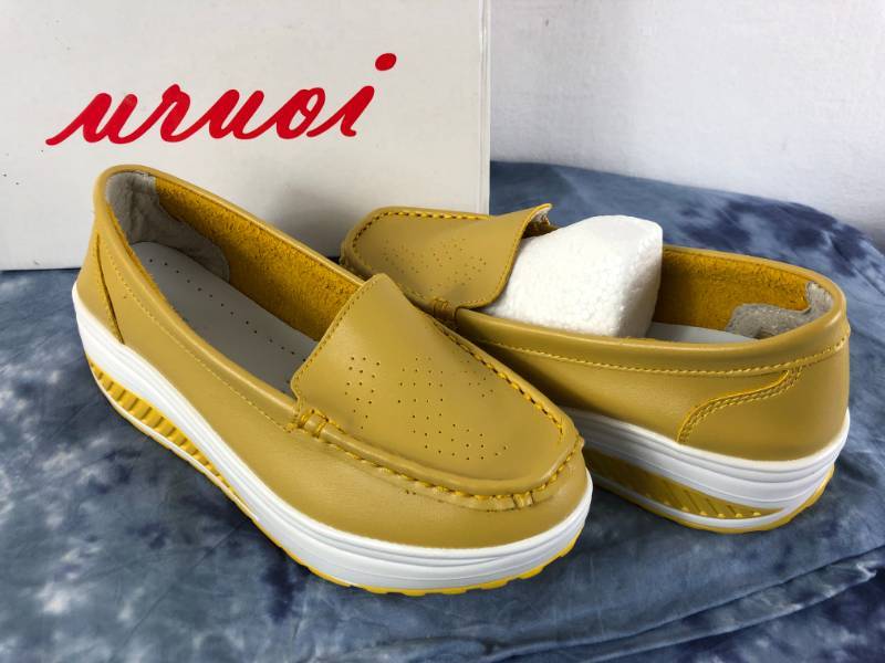 lot 1021 image: CALIN WEDGE SLIPING SHOES (YELLOW) (SIZE 6)