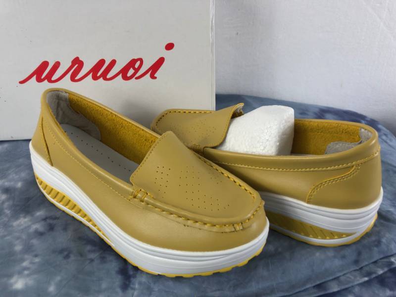 lot 1022 image: CALIN WEDGE SLIPING SHOES (YELLOW) (SIZE 6)