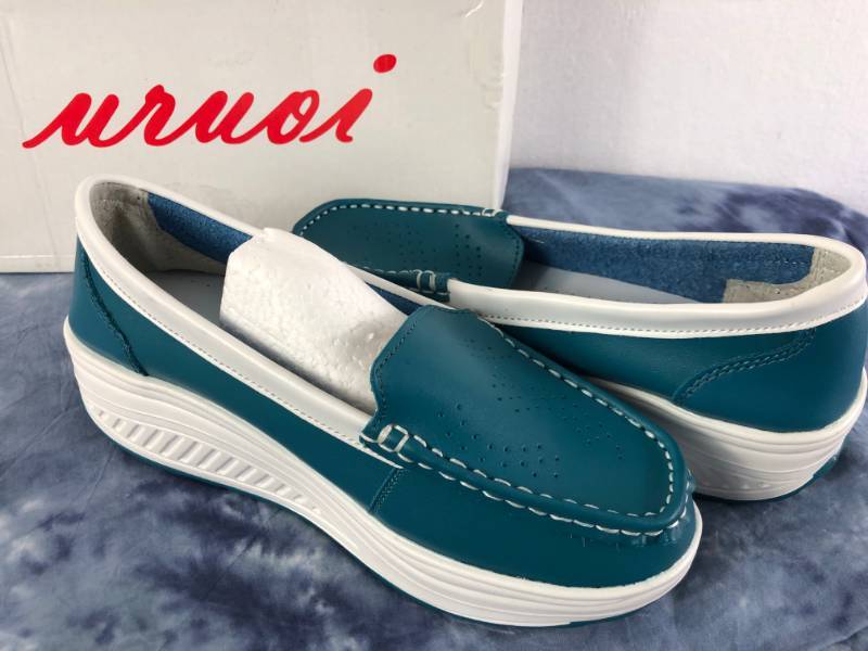 lot 1031 image: CALIN WEDGE SLIPING SHOES (BLUE) (SIZE 7.5)