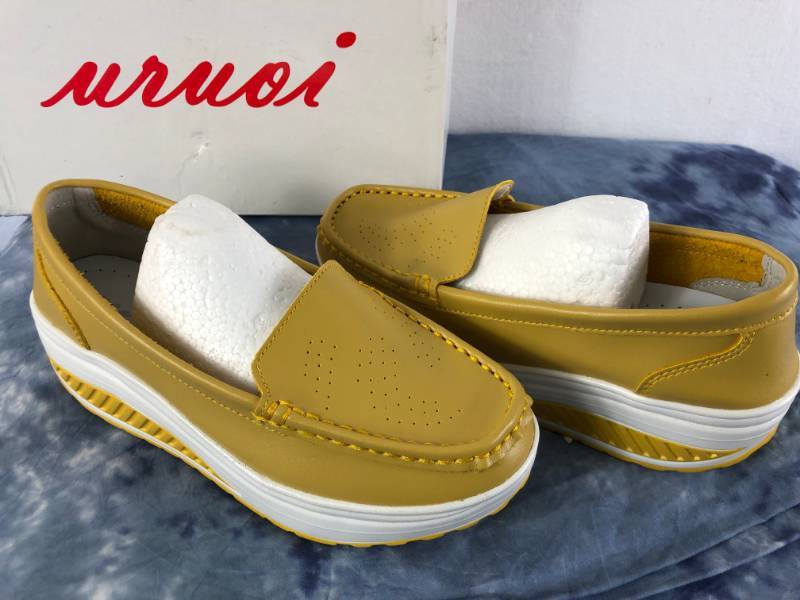lot 1032 image: CALIN WEDGE SLIPING SHOES (YELLOW) (SIZE 7)