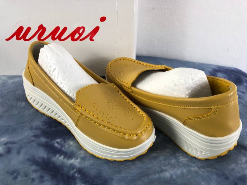 lot 1033 image: CALIN WEDGE SLIPING SHOES (YELLOW) (SIZE 5)