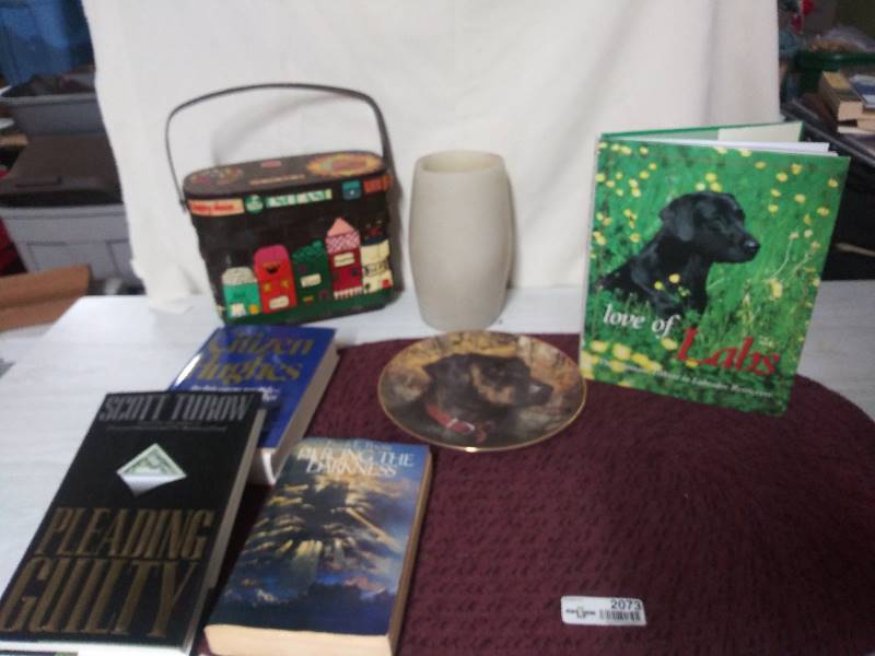 lot 2073 image: Love of Labs Book by Todd R. Berger, Collectors Plate - Cody - Black Lab (Sporting Dogs Series) by Robert K. Abbett 1996