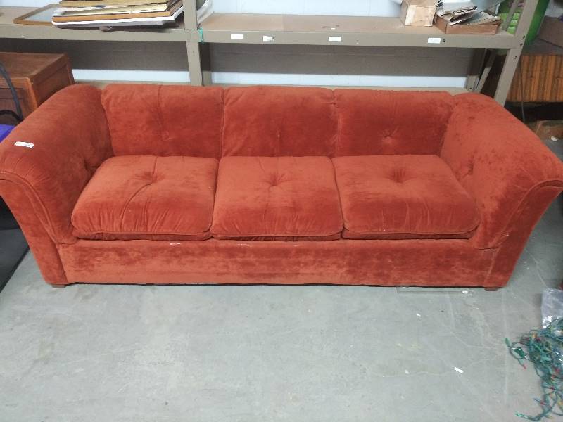 lot 2097 image: Vintage Velour Sofa