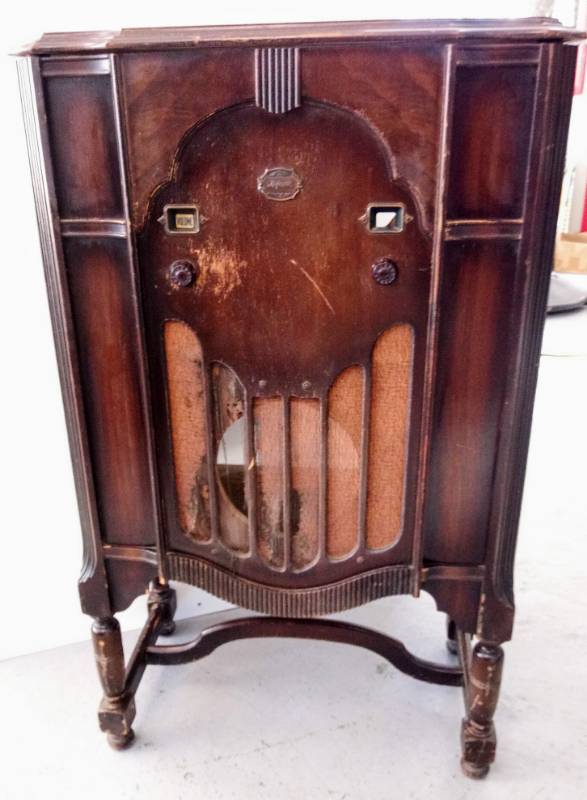 Antique Wood Radio Cabinet Display Or Re Purpose Piece Tools