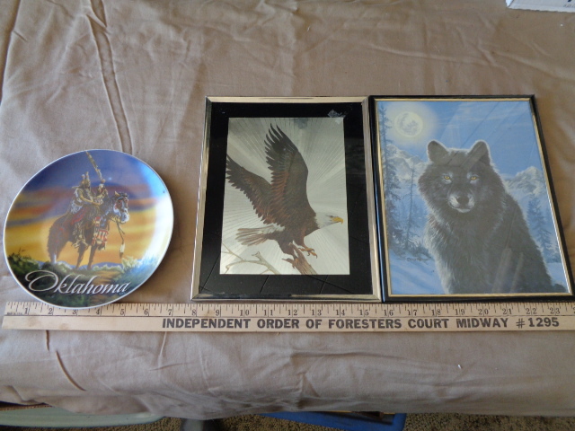 lot 7639 image: Oklahoma Plate, Wolf and Eagle Picture