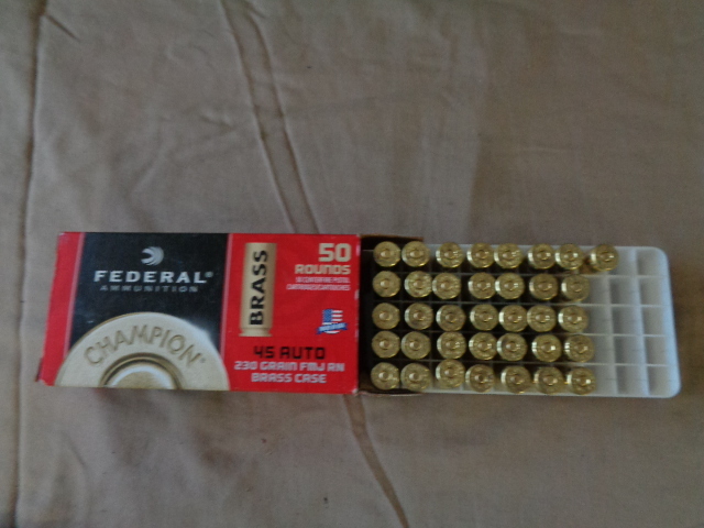 lot 7660 image: Federal Ammunition 45 Auto230 Gram FMJ RN Brass Case