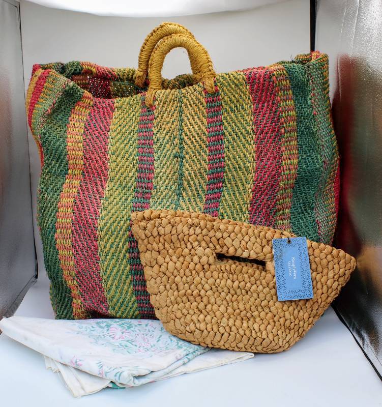 lot 1733 image: Vera Wang (NWT) bag and Extra Large Woven Bag