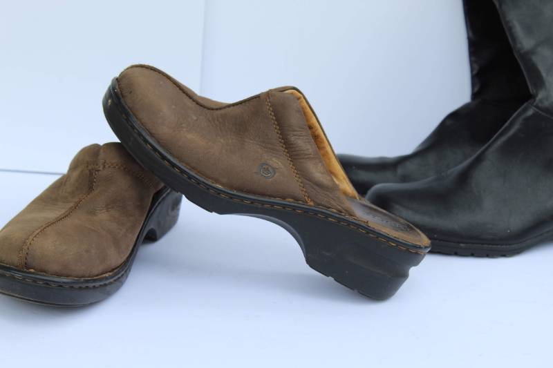 lot 1728 image: Born Leather Slip-On Mules & Dana Buchman Knee-High Boots