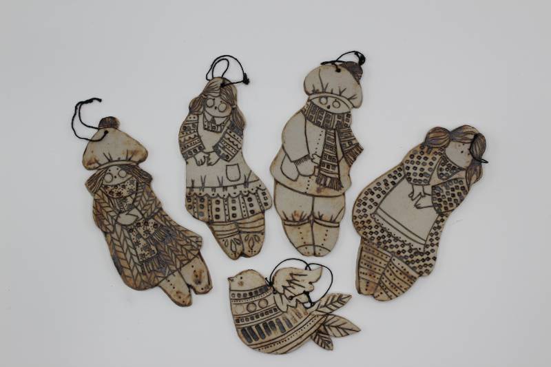 lot 1781 image: (5) Handcrafted Ornaments