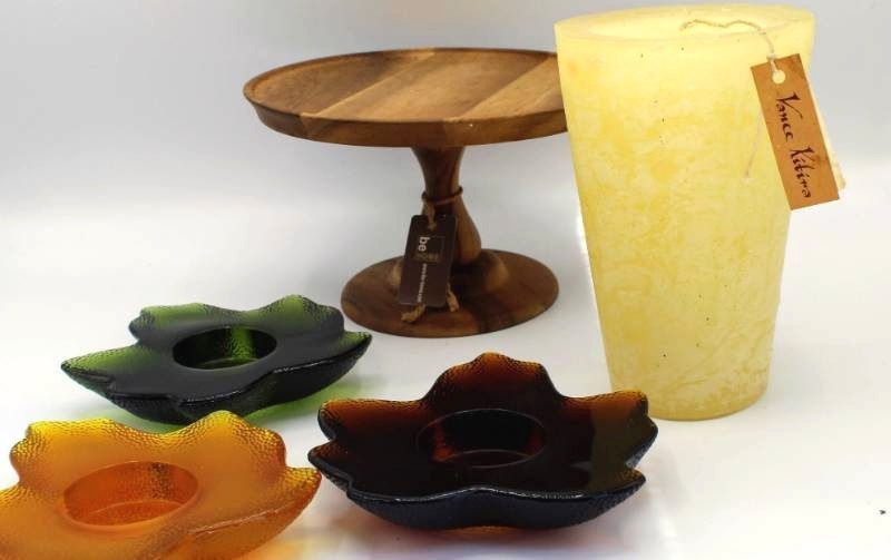 lot 1692 image: Anthropology Display Stand, Candle and Candle Dishes
