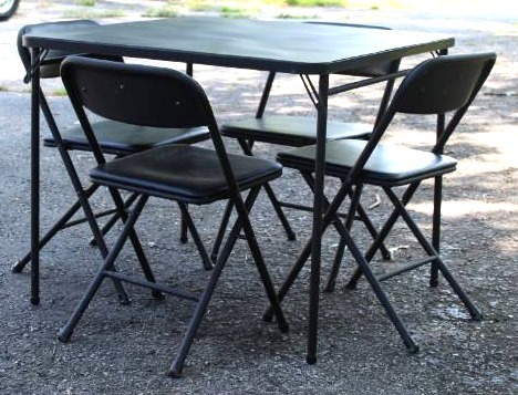 lot 1820 image: Folding Table & (4) Chairs