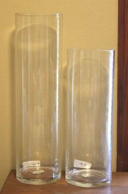 lot 1854 image: (2) Hurricane Glass Vases