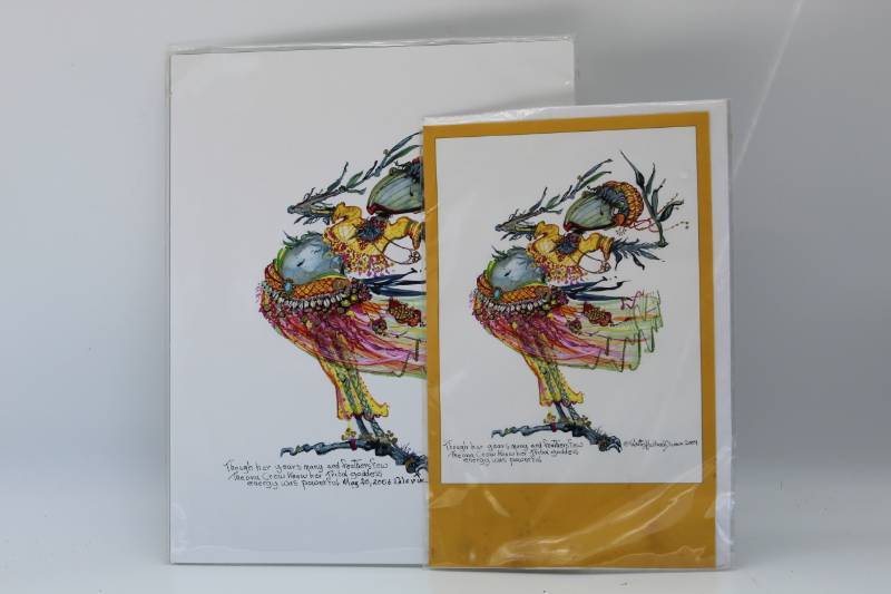 lot 1894 image: Valerie Damon Hubbard Theona Crow Print and Card