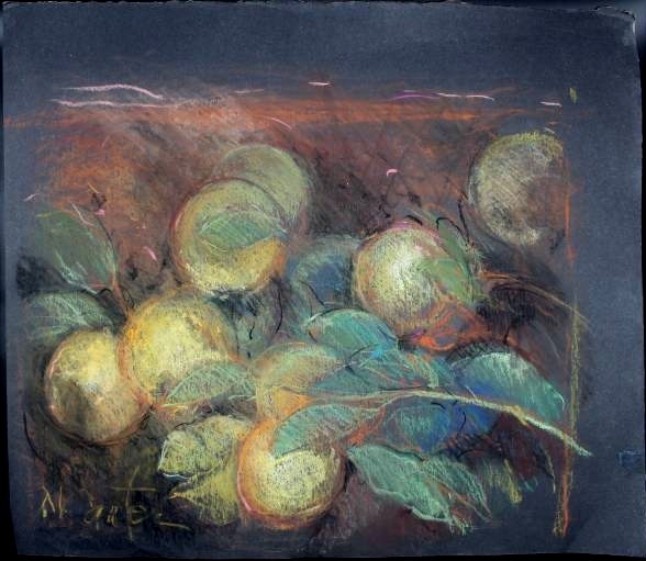 lot 1929 image: Nancy Carter Pastel Fruit Still Life - signed